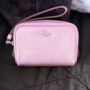 Coach Metallic Pink Wristlet